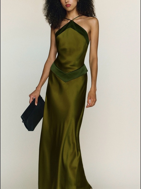 Reformation Dresses & Skirts - Reformation Jillian Silk Dress Olive Green Maxi Dress